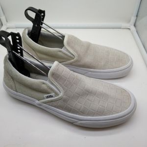 beige vans slip ons